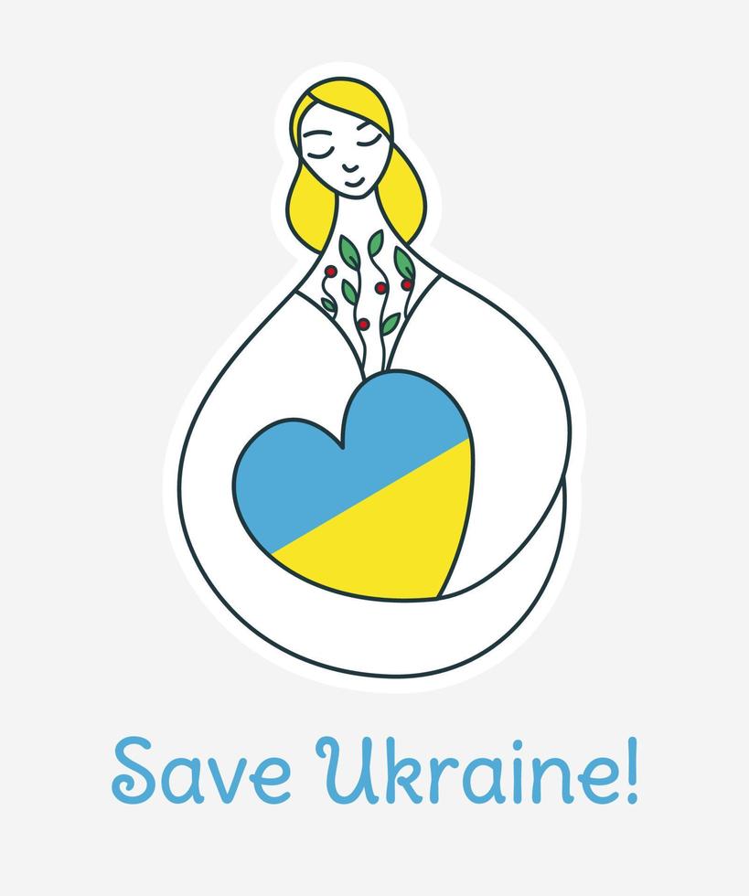 aufkleber zur unterstützung der ukraine, ukrainische flagge mit beten für die ukraine-konzeptikonen eingestellt. Vektor-Illustration vektor