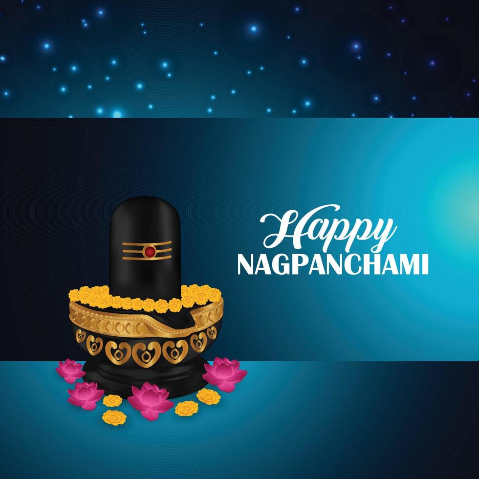 glad nagpanchami indisk festivaldesign vektor