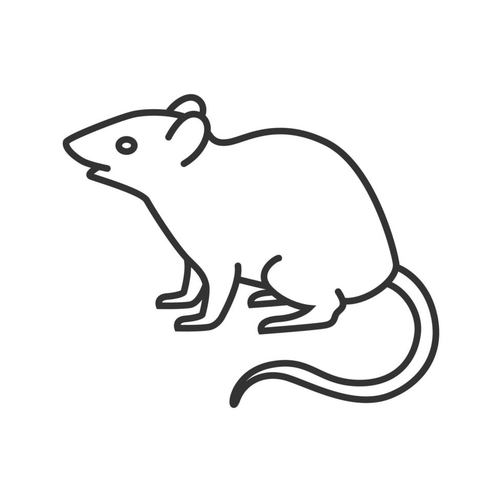 lineares Symbol für Maus, Ratte. Nagetier. dünne Liniendarstellung. Pest. Kontursymbol. Vektor isoliert Umrisszeichnung