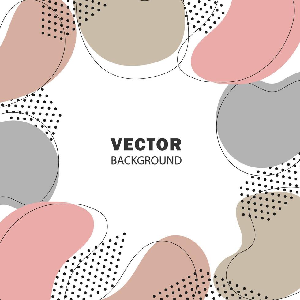 vektorvorlage für soziale netzwerke, blog, post. quadratische Postkarte in Pastellbraun vektor