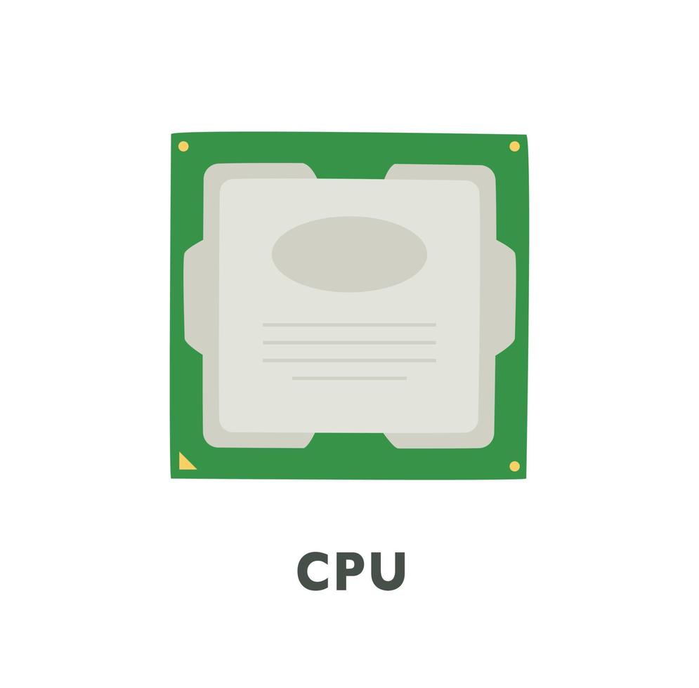 Computerteile. CPU-Zentraleinheit. flache Designart-Vektorillustration. vektor