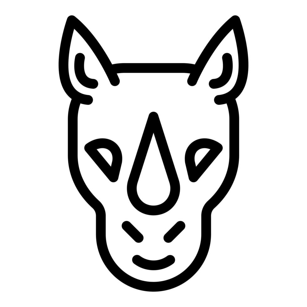 noshörning djur ikon, konturstil vektor