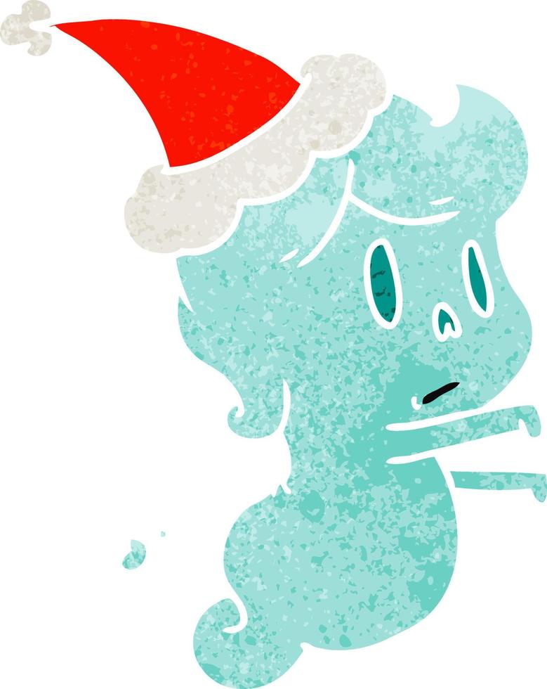 weihnachten retro cartoon von kawaii geist vektor
