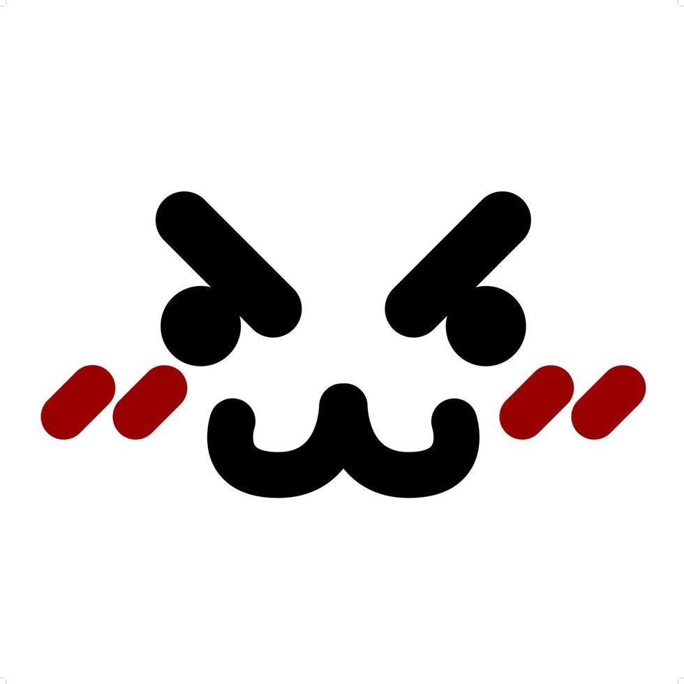 Wütendes süßes Tiergesichtssymbol vektor