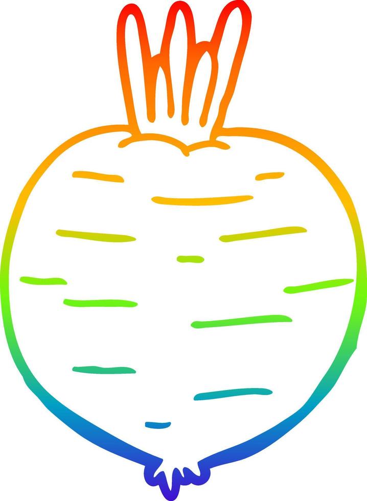 Regenbogen-Gradientenlinie Zeichnung Cartoon-Gemüse vektor