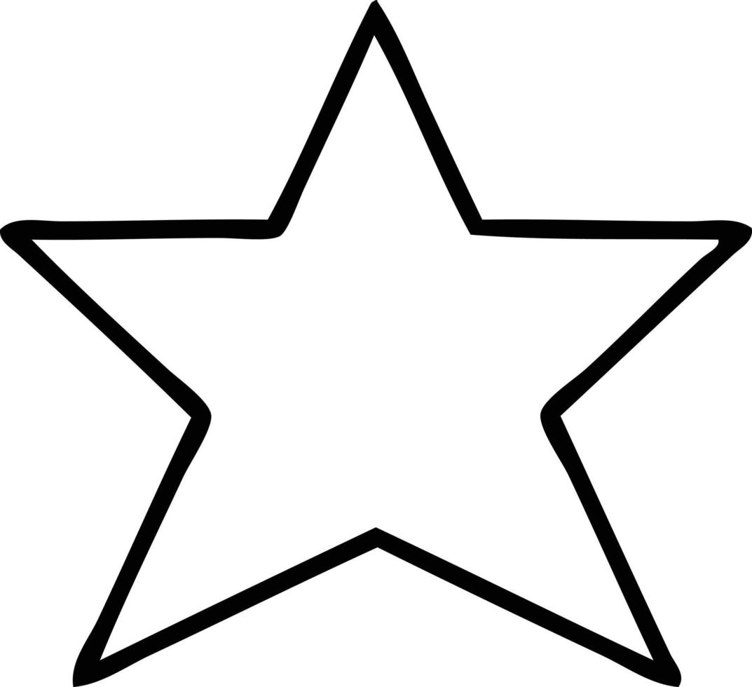 linjeteckning tecknad guldstjärna vektor