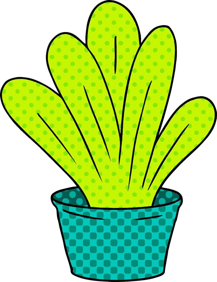 Cartoon-Doodle einer grünen Zimmerpflanze vektor