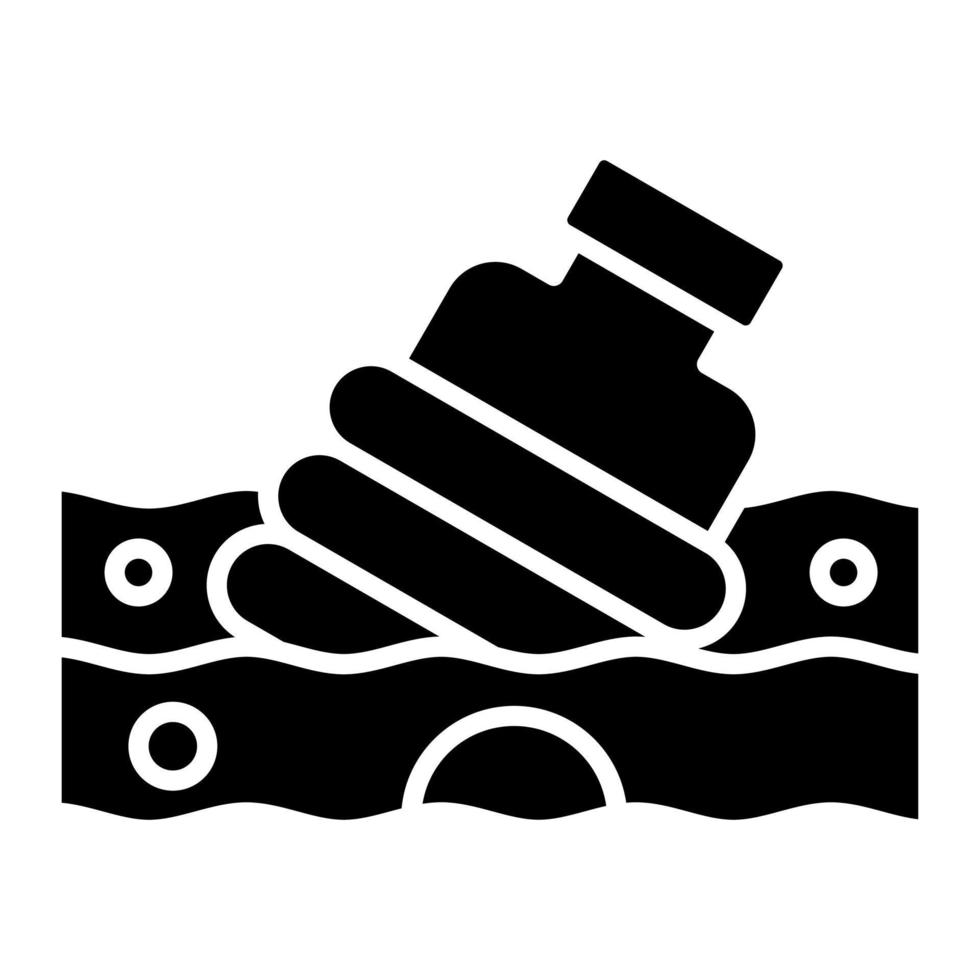 Glyphen-Symbol für Wasserverschmutzung vektor