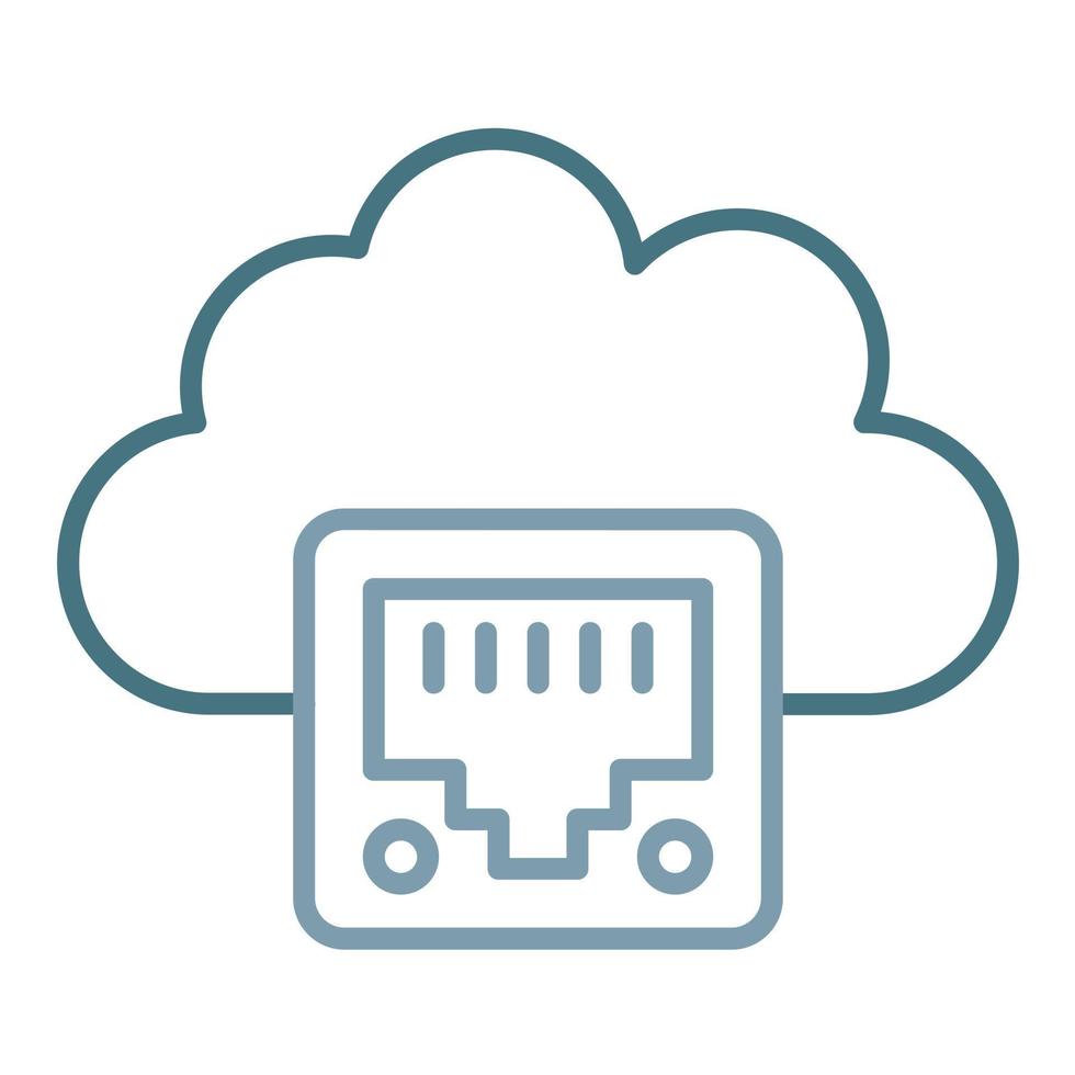 Cloud-Ethernet-Linie zweifarbiges Symbol vektor