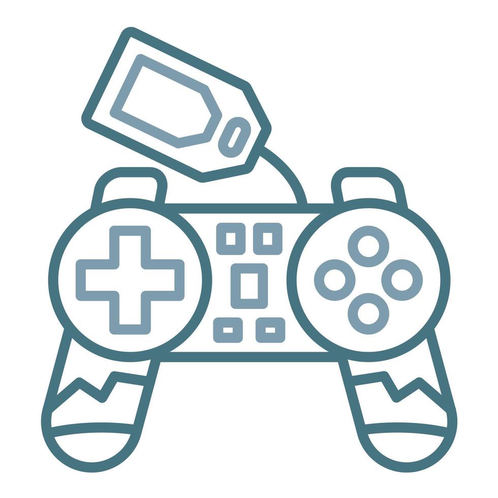 Gamepad-Verkaufslinie zweifarbiges Symbol vektor