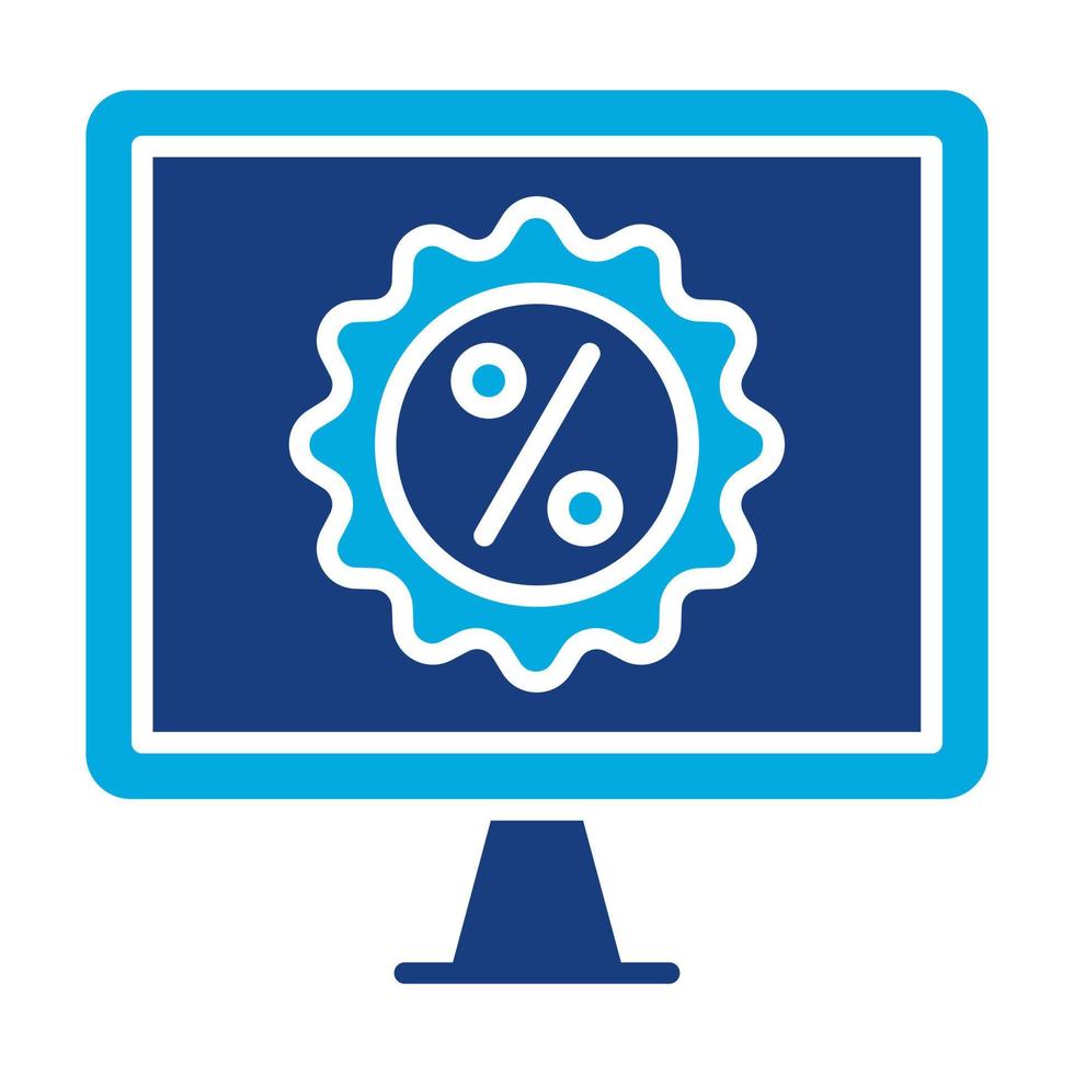 rabatt glyf tvåfärgad ikon vektor