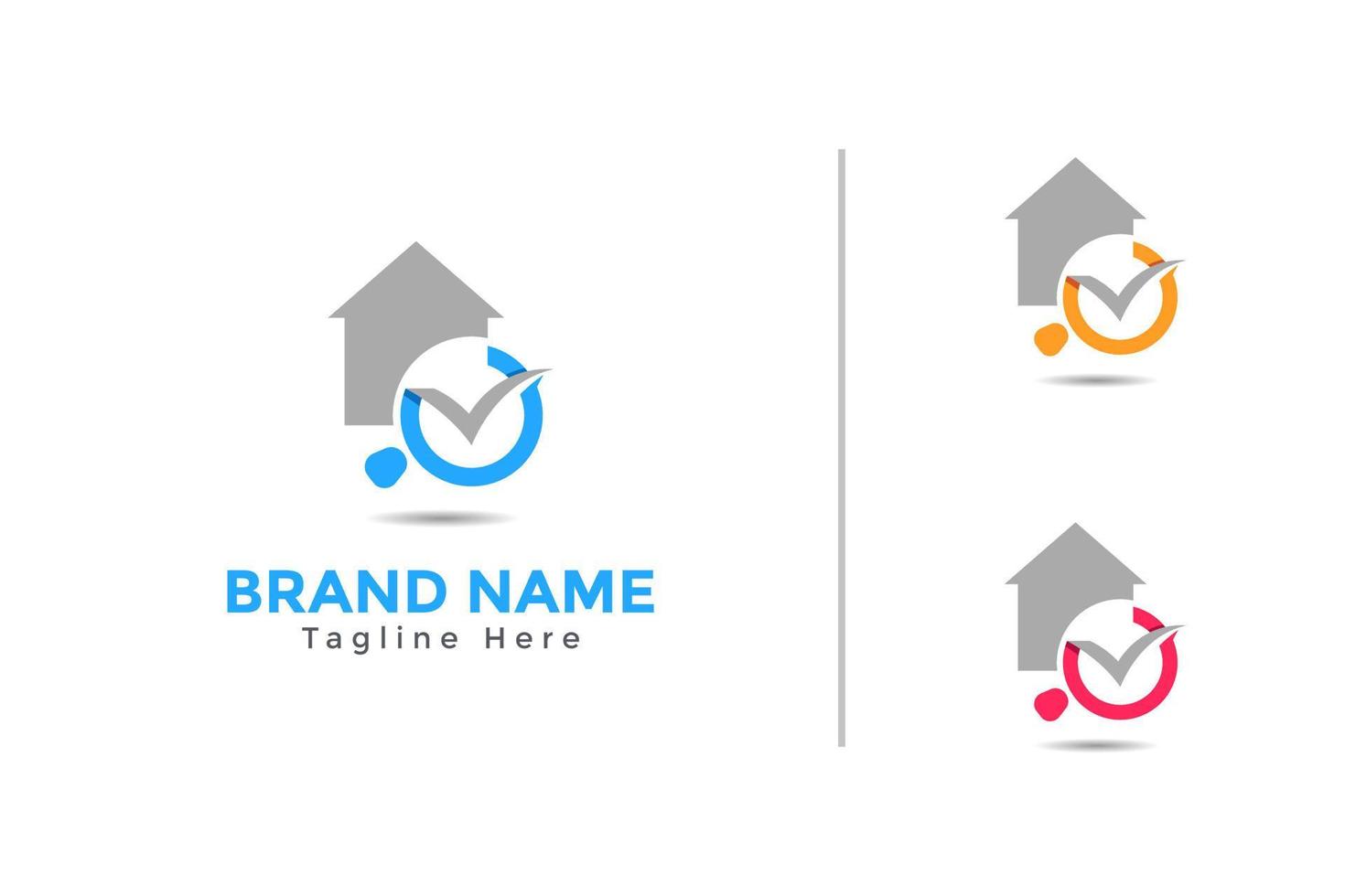 Logo-Design-Vektor für Hausdurchsuchung. Vorlage für das Immobilienlogo vektor
