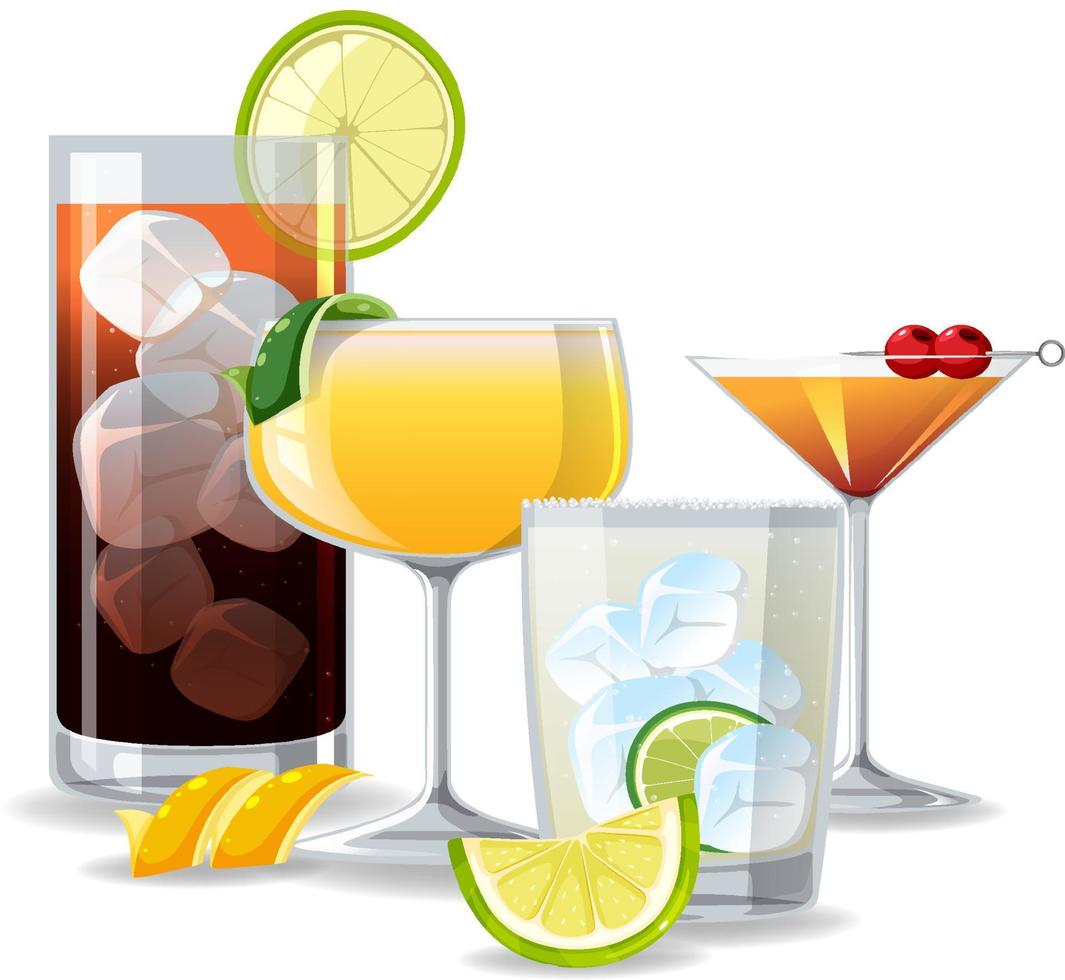 cocktail i glaset på vit bakgrund vektor