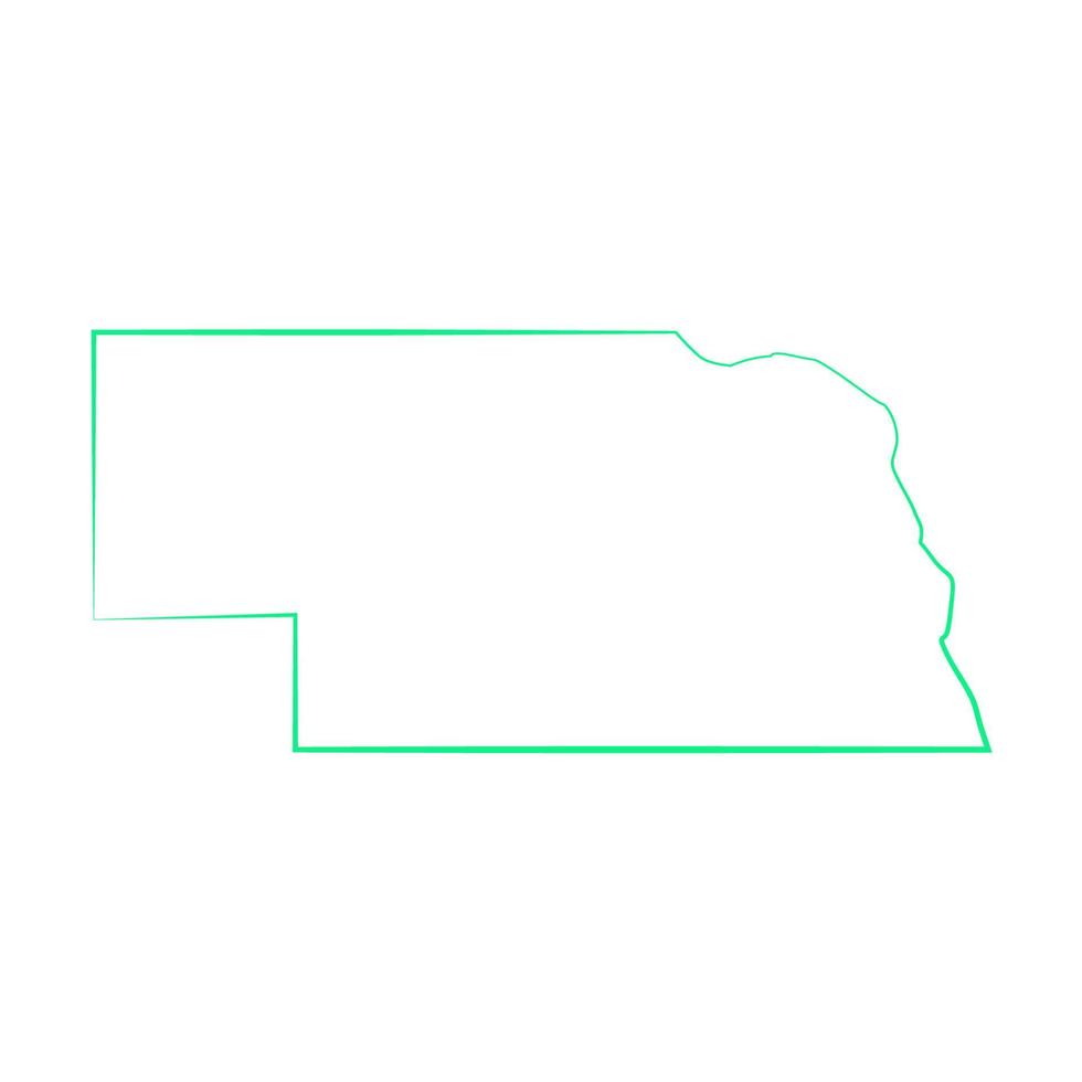 illustrerad karta över Nebraska vektor