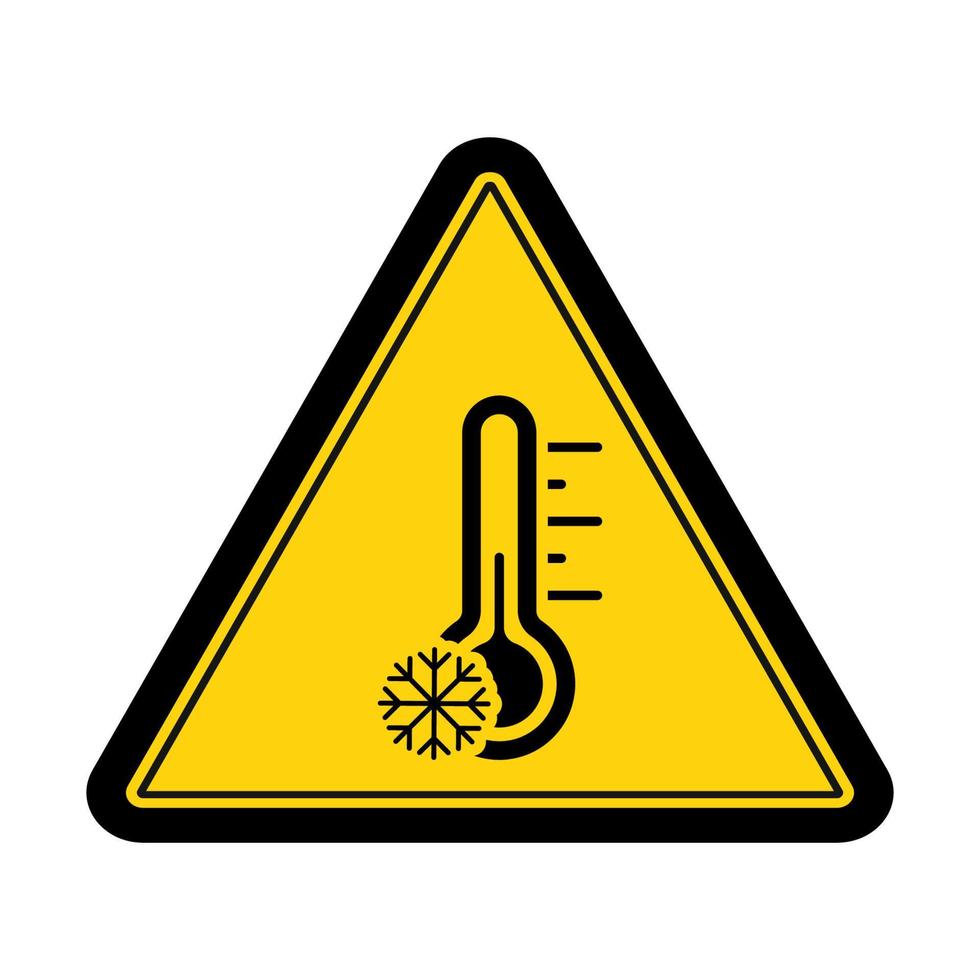 Vorsicht kalte Temperatur Zeichen Design Vector Illustration