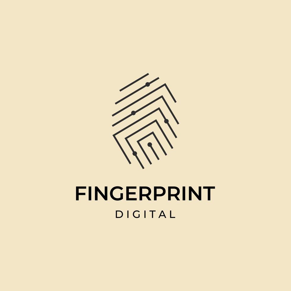 digitales Fingerabdruck-Logo-Vektor-Illustrationsdesign vektor