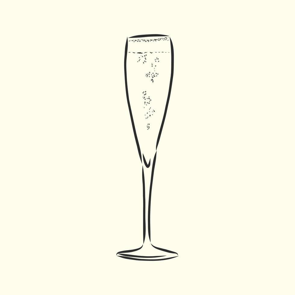 Champagner-Vektorskizze vektor