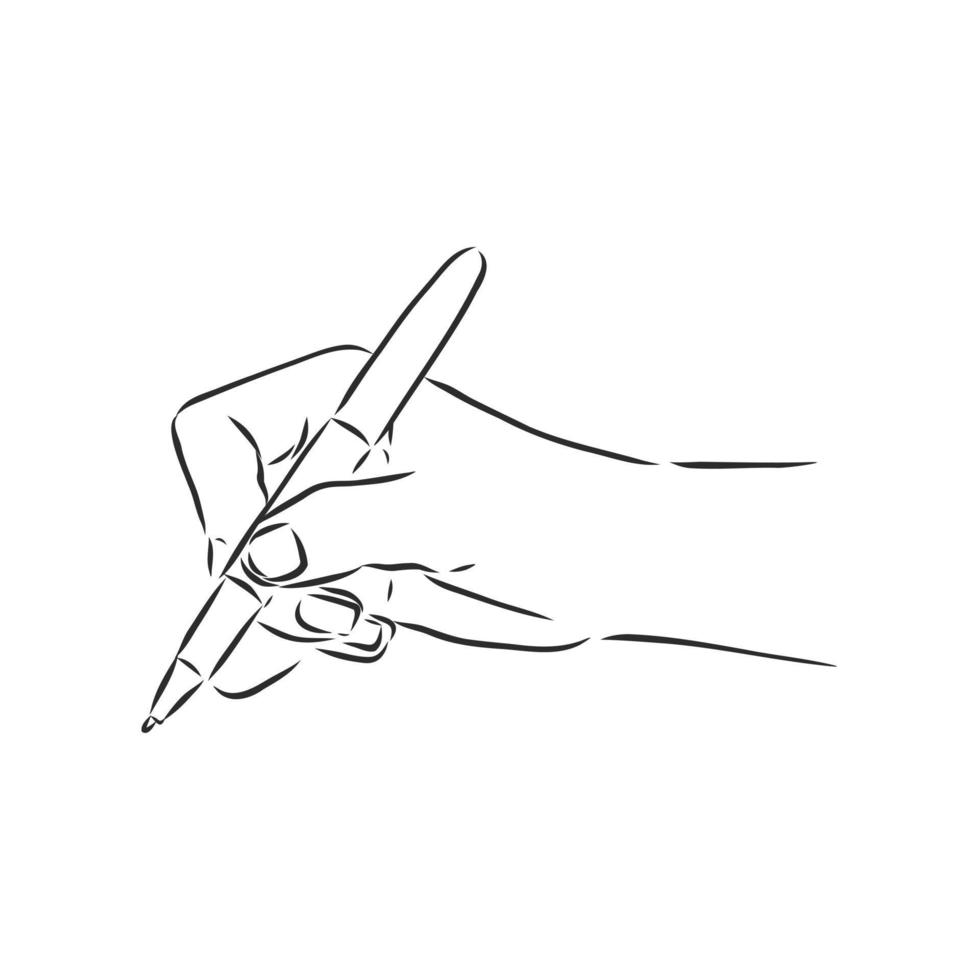 skriva med en penna vektor skiss