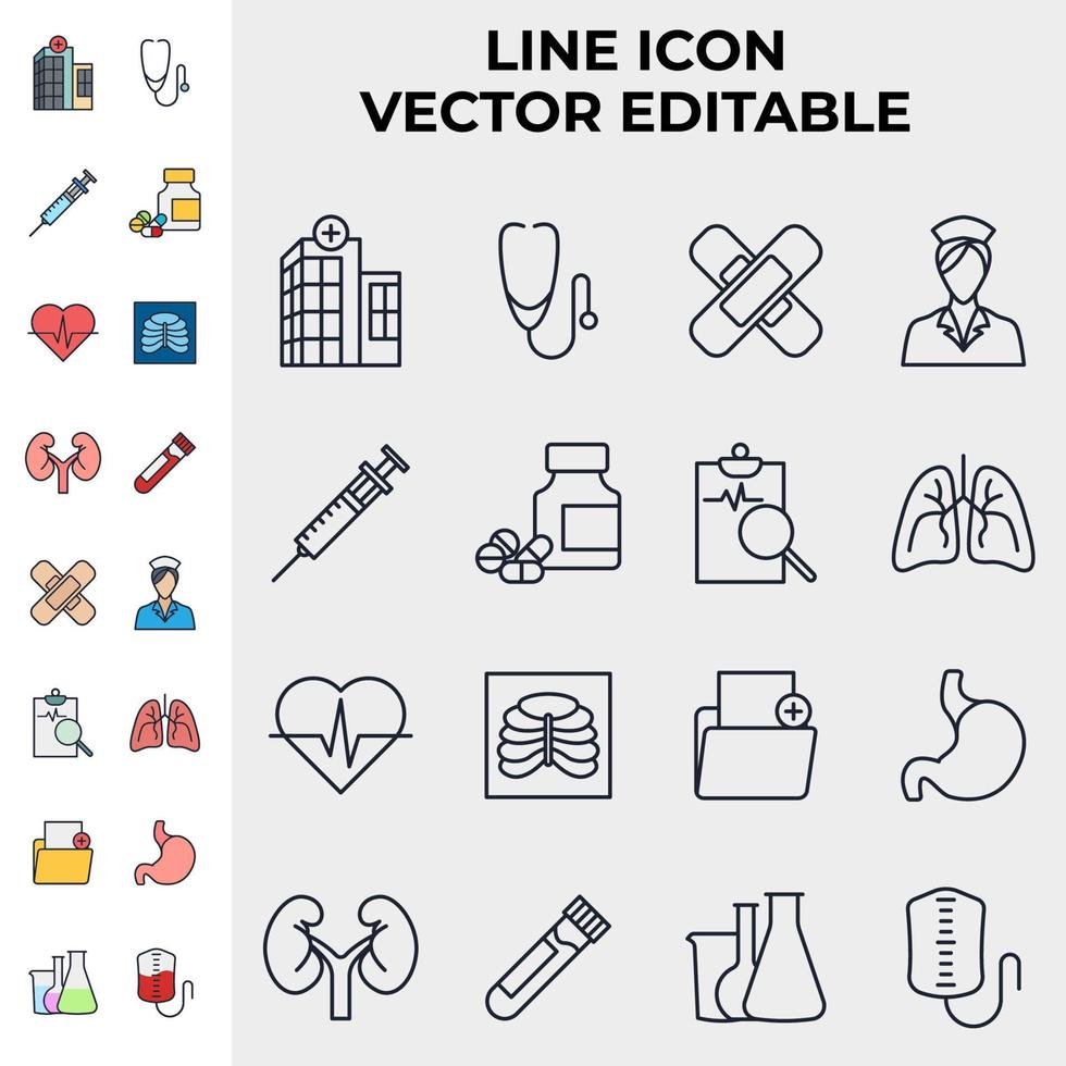 Medizin und Gesundheit setzen Symbolsymbolvorlage für Grafik- und Webdesign-Sammlung Logo-Vektorillustration vektor