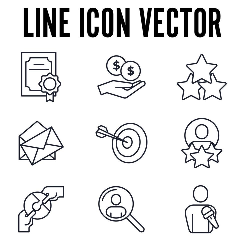 headhunting och rekrytering set ikon symbol mall för grafisk och webbdesign samling logotyp vektorillustration vektor