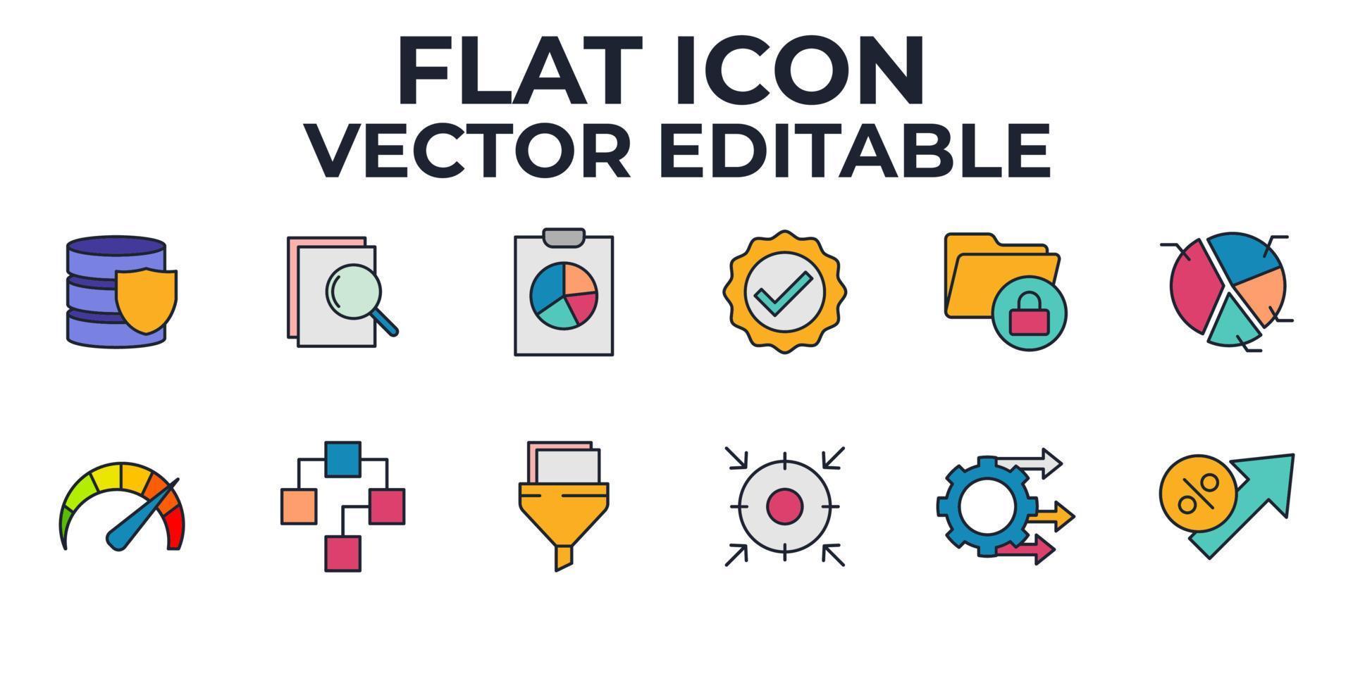 dataanalys set ikon symbol mall för grafisk och webbdesign samling logotyp vektorillustration vektor
