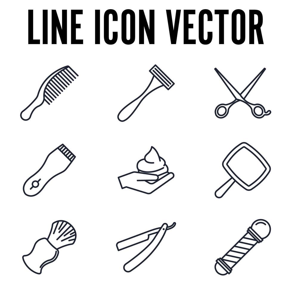 friseursalon set symbol symbol vorlage für grafik- und webdesign sammlung logo vektorillustration vektor