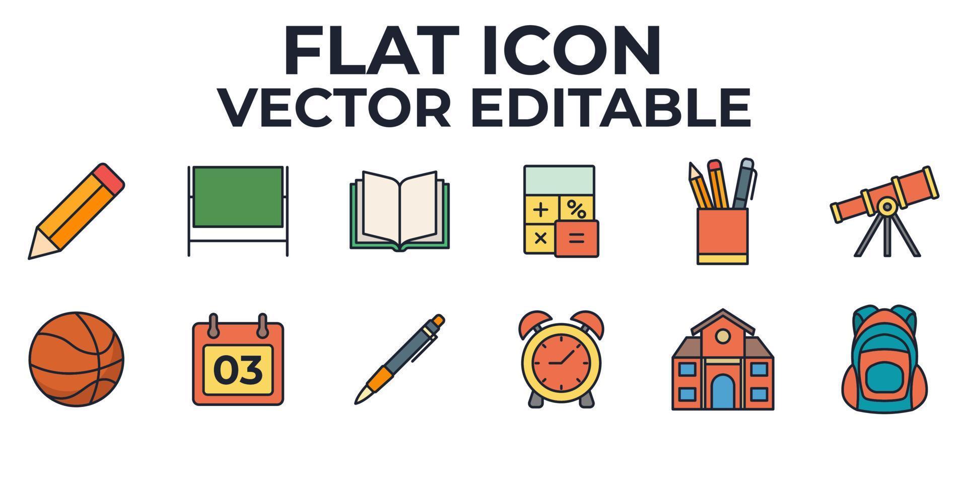 Bildungsset-Symbol-Symbolvorlage für Grafik- und Webdesign-Sammlung Logo-Vektor-Illustration vektor