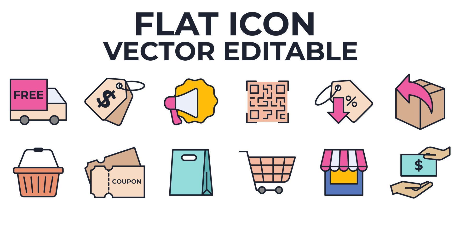 E-Commerce-Set-Symbol-Symbolvorlage für Grafik- und Webdesign-Sammlung Logo-Vektor-Illustration vektor