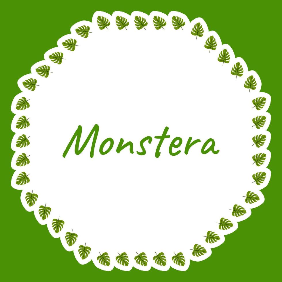 Grenze mit Monstera für Banner, Poster und Grußkarten vektor