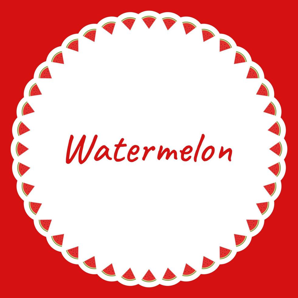 Grenze mit Wassermelone für Banner, Poster und Grußkarten vektor