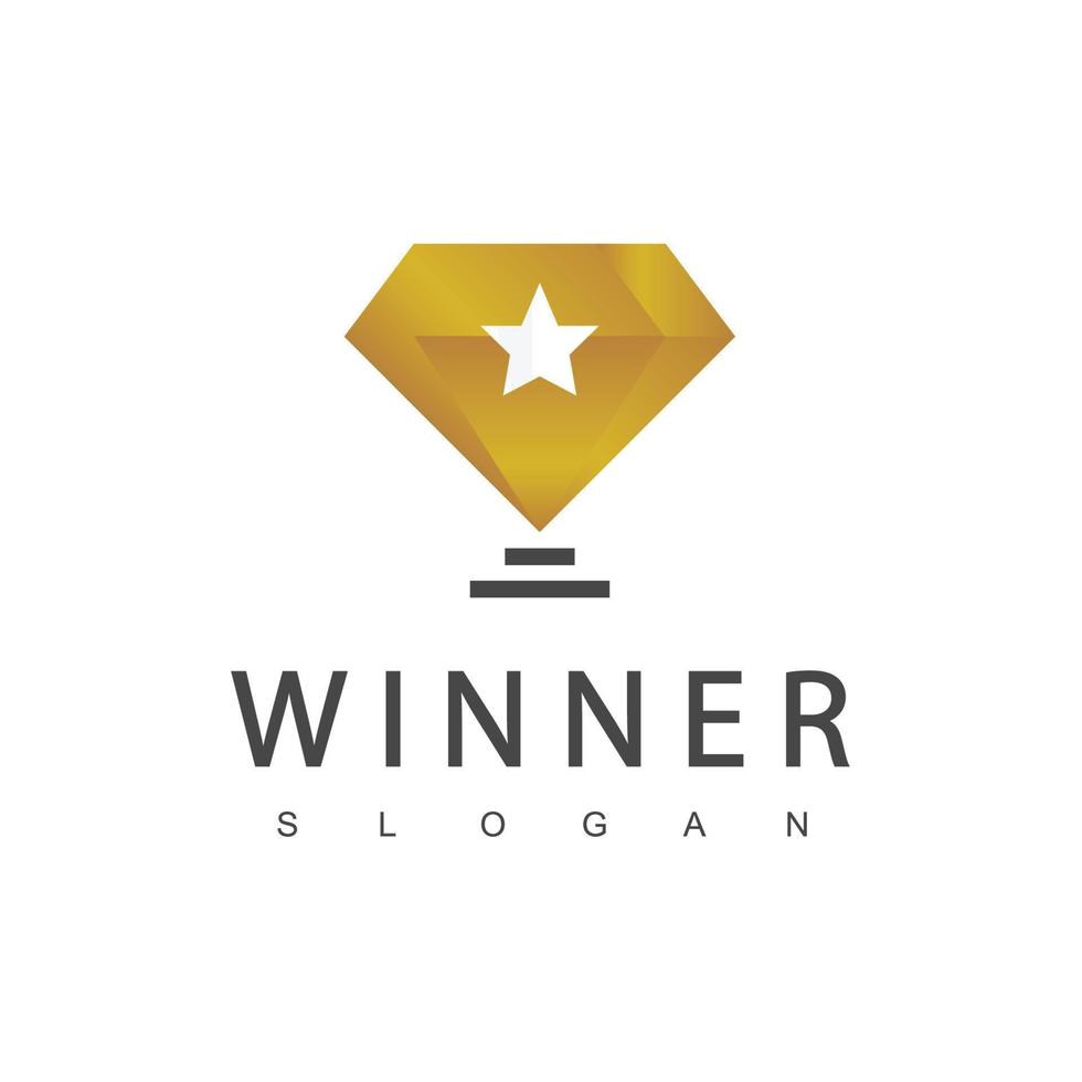 vinnare trofé logotyp mall, ledarskap och tävling prisikon vektor