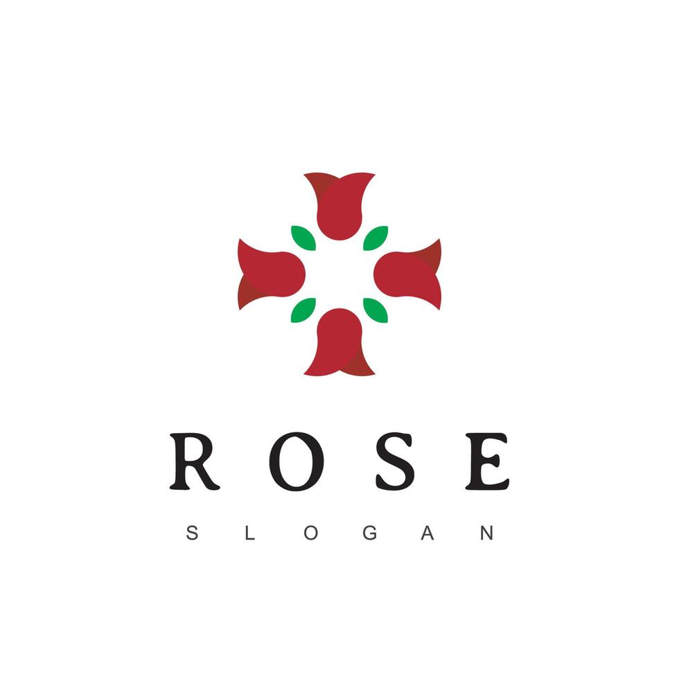 ros blomma logotyp formgivningsmall vektor