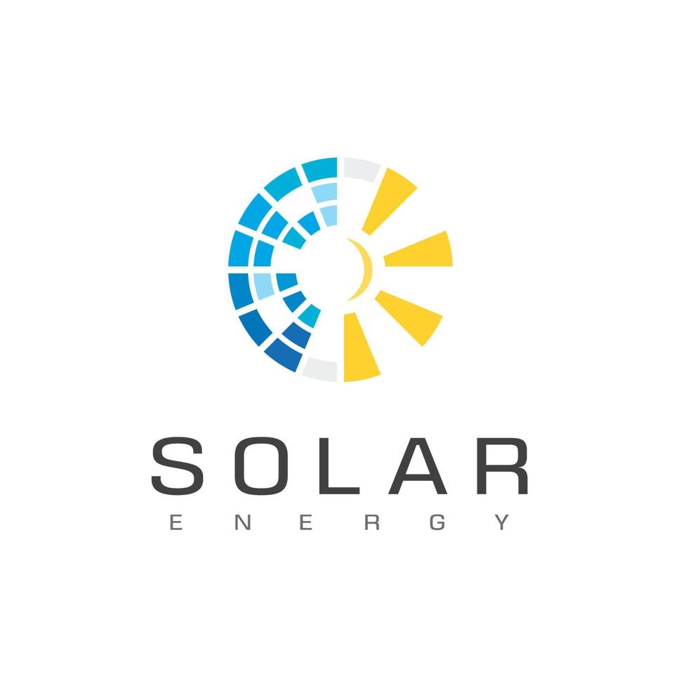 Logo-Designvorlage für Solarenergie vektor