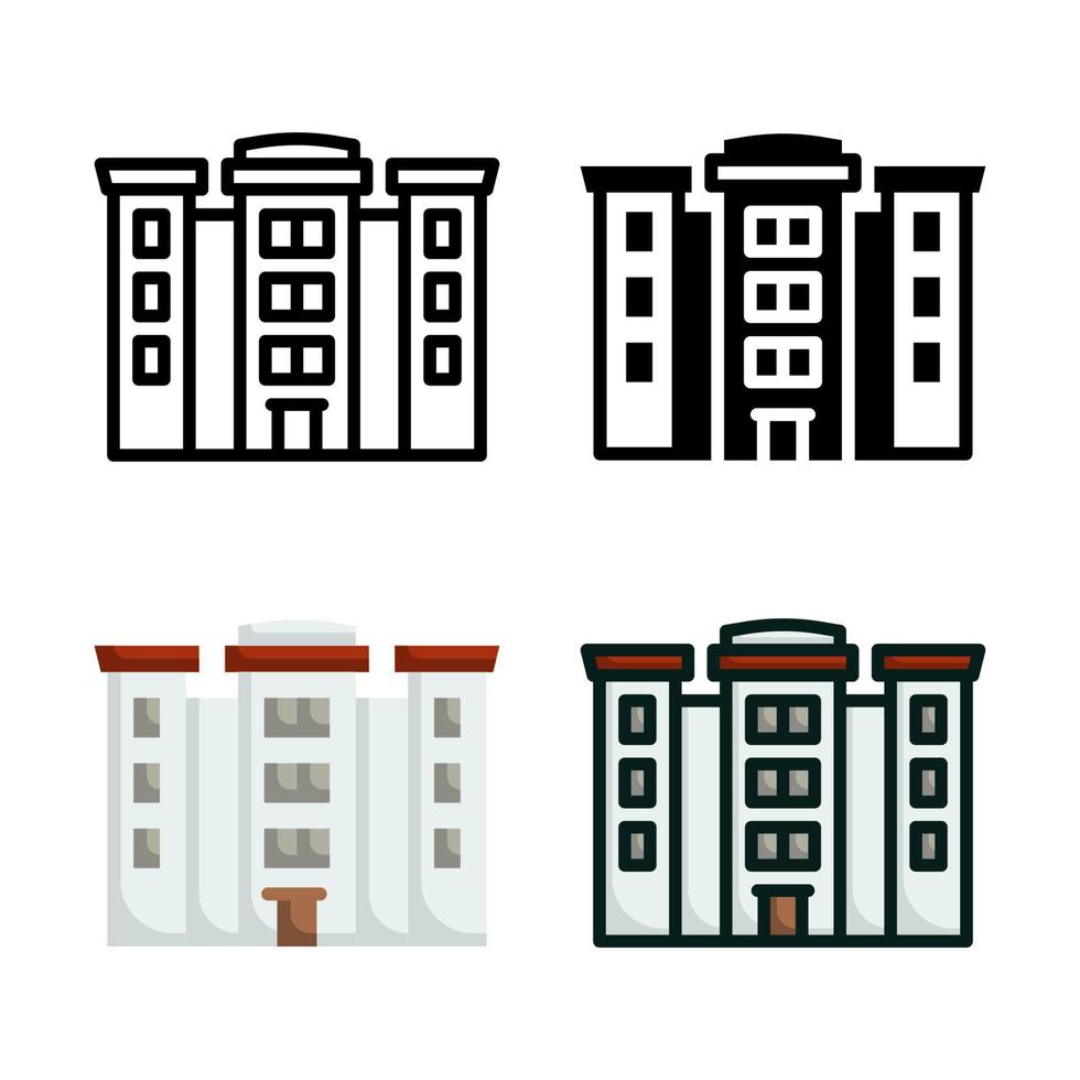 Hotel-Icon-Set-Style-Kollektion vektor