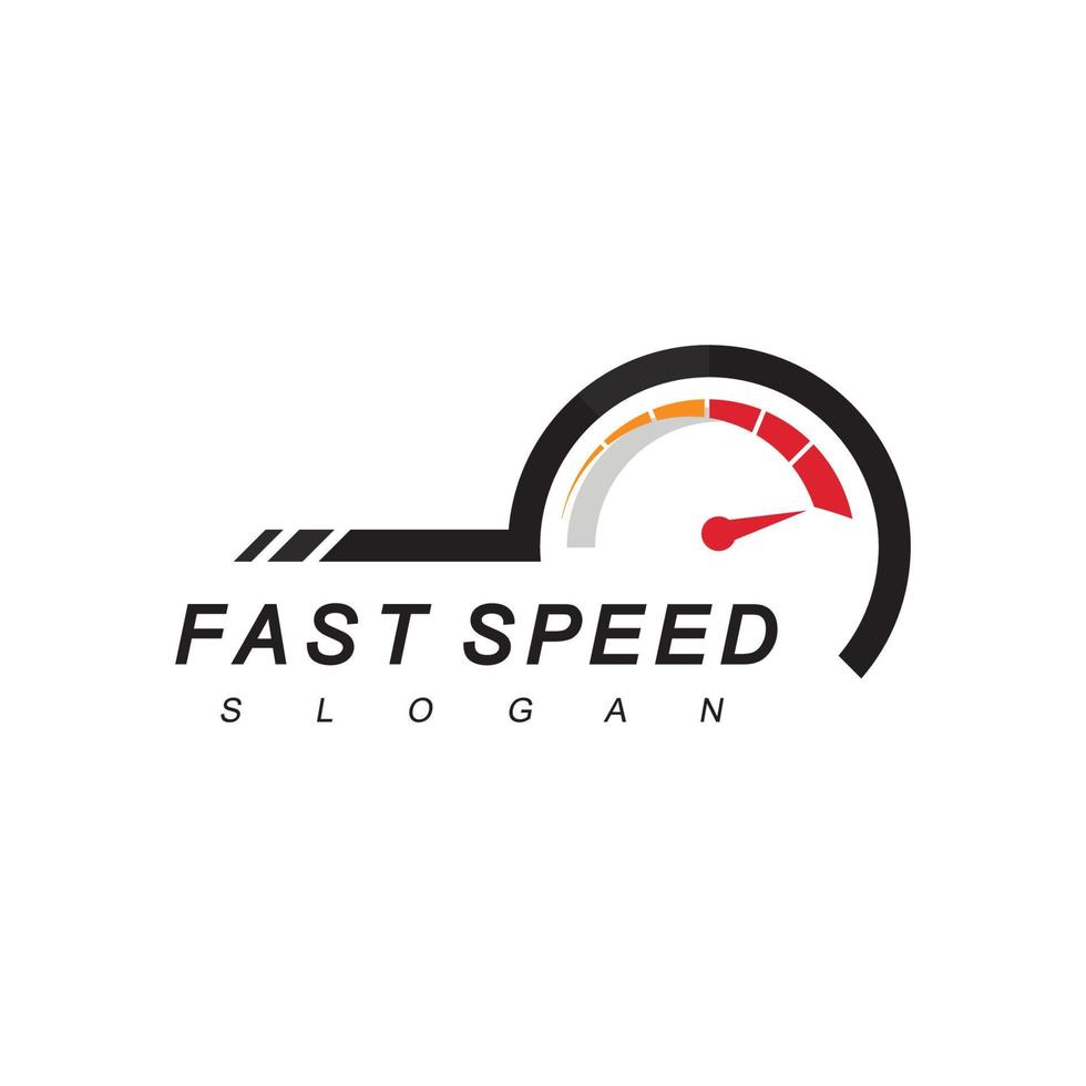 Tachometer-Logo, schnelles Geschwindigkeitskonzept, schneller Icon-Design-Vektor vektor
