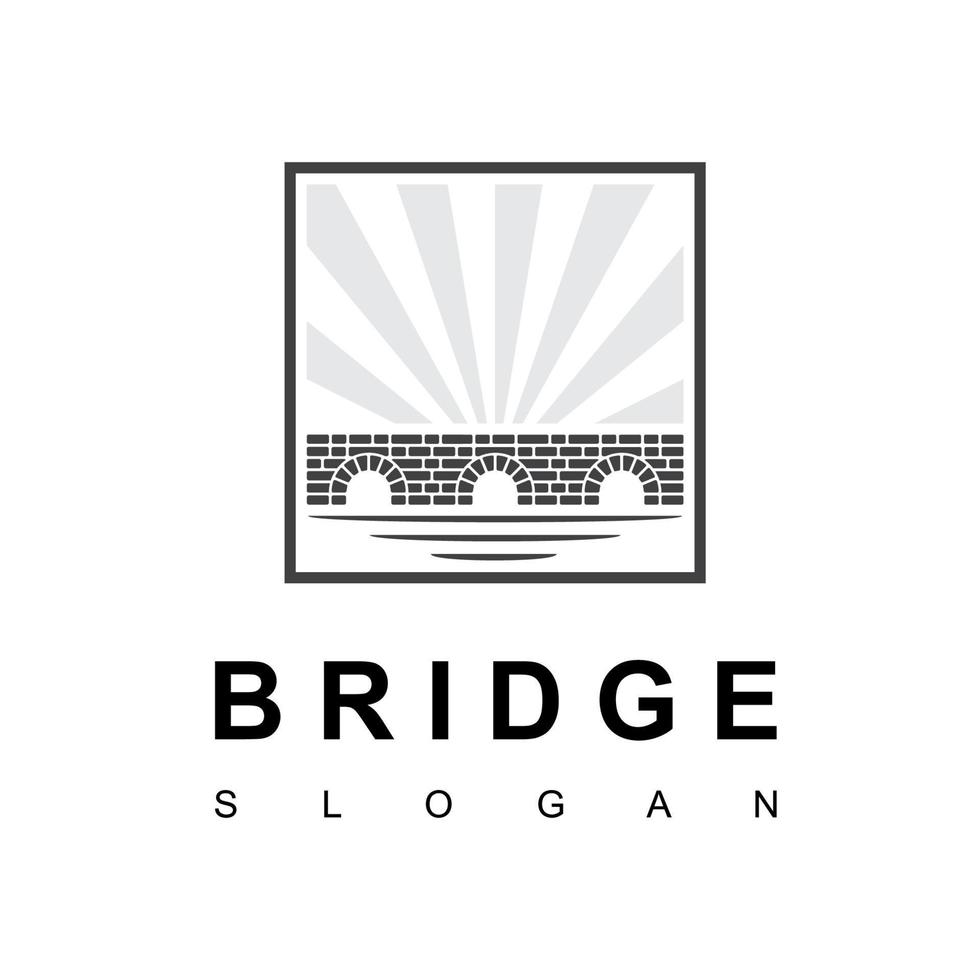 Brick Bridge-Logo, klassische Gebäudedesign-Vorlage vektor