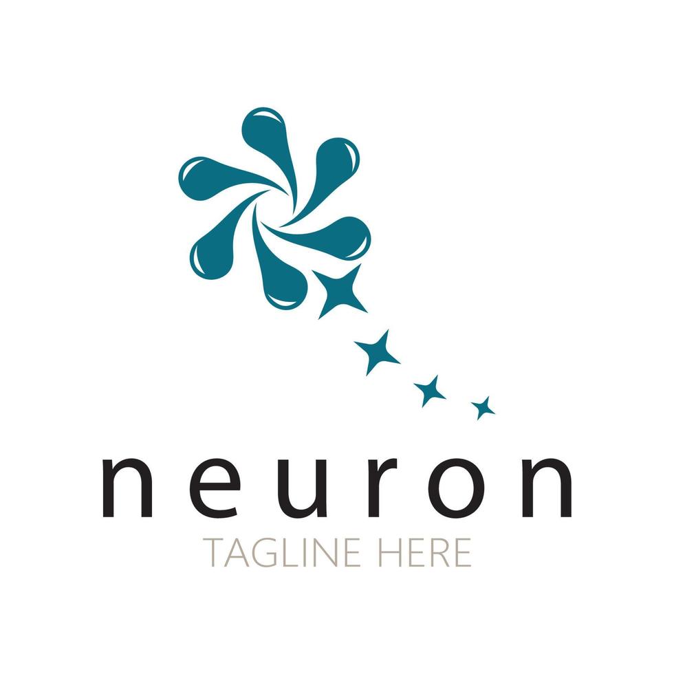 neuron logotyp eller nervcell logotyp design, molekyl logotyp illustration mall ikon med vektor koncept