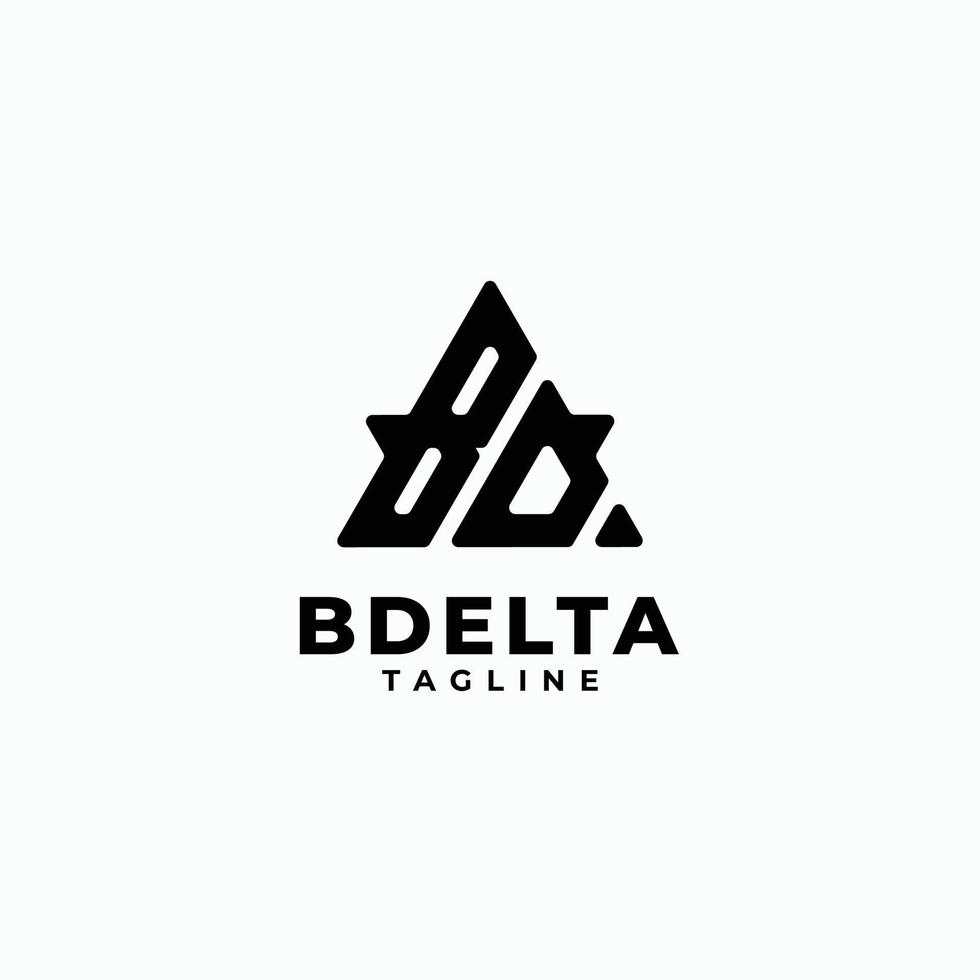 logotyp bokstäver triangel initialer monogram logotyp bd, b och d vektor