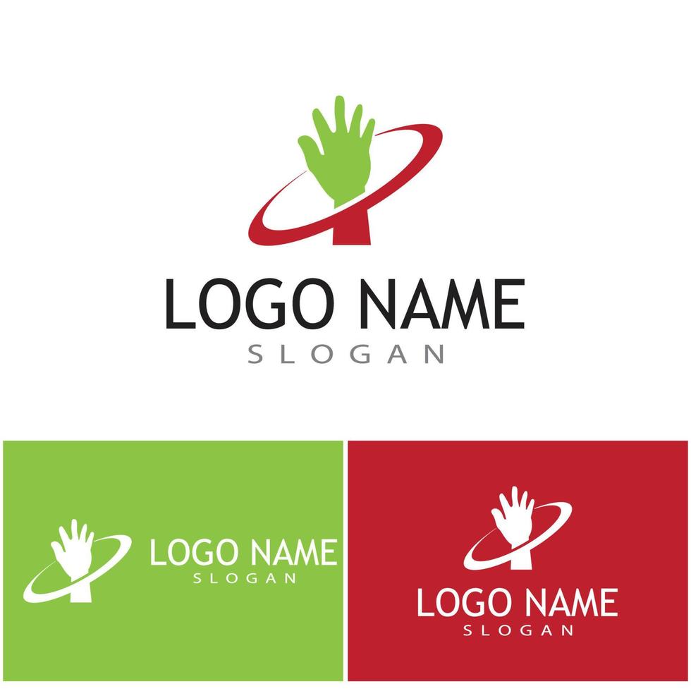 Handpflege Logo Vorlage Vektor Icon Business