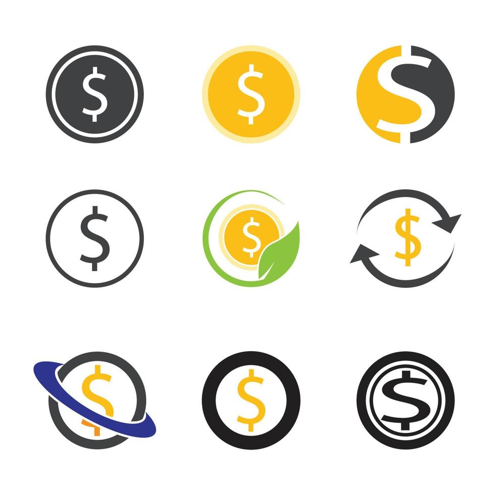 Dollar-Logo-Vorlage Vektorsymbol Natur vektor