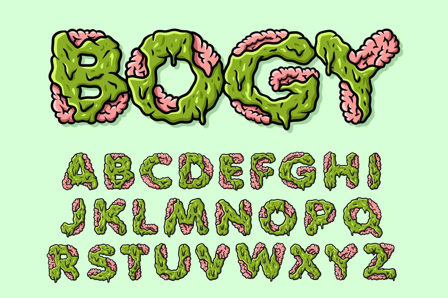 alfabetet zombie monster text vektor