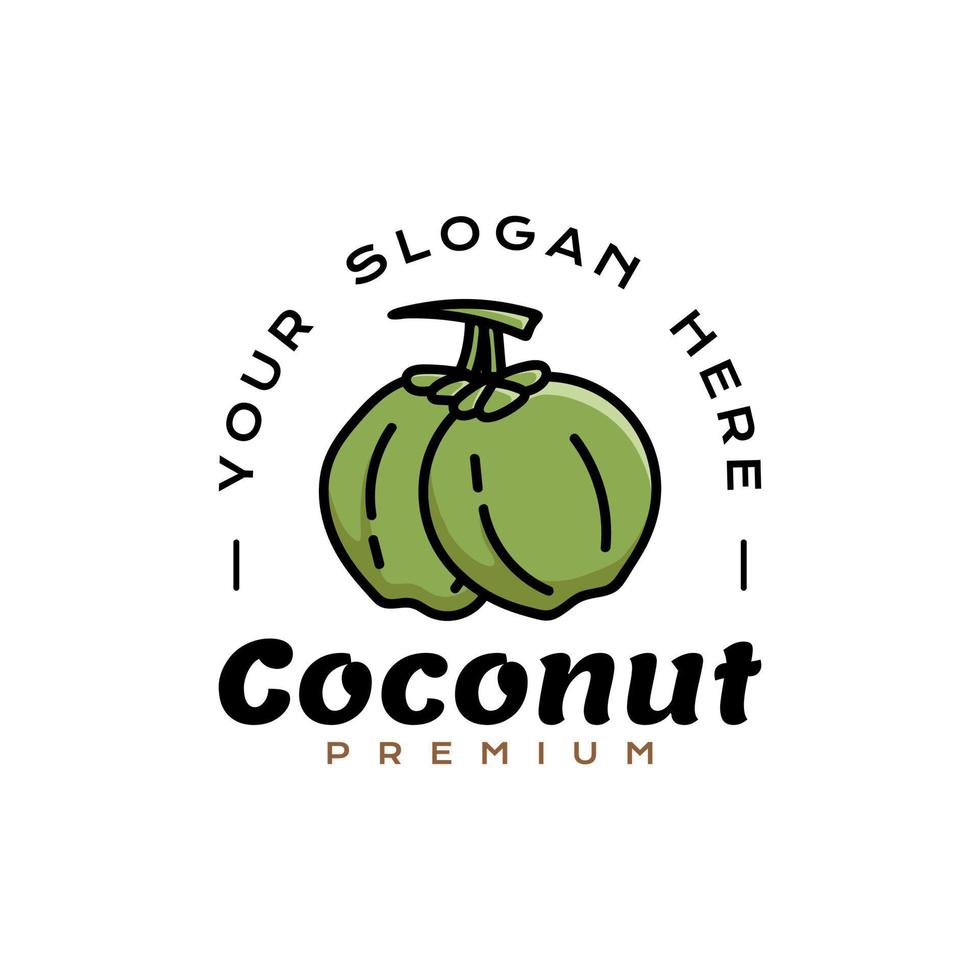 kokos ikon logotyp dubbel kokos vektor