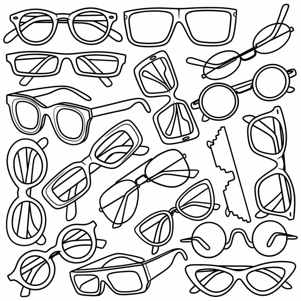 glasögon controller doodle vektor linjekonst