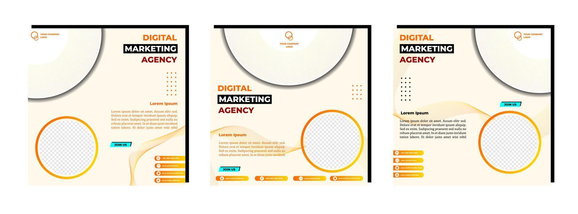 Social-Media-Beiträge Vorlage modernes Design, für digitales Online-Marketing vektor