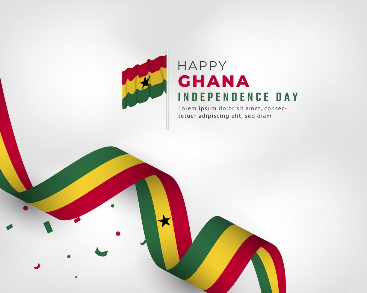 happy ghana unabhängigkeitstag 6. märz feier vektor design illustration. vorlage für poster, banner, werbung, grußkarte oder druckgestaltungselement