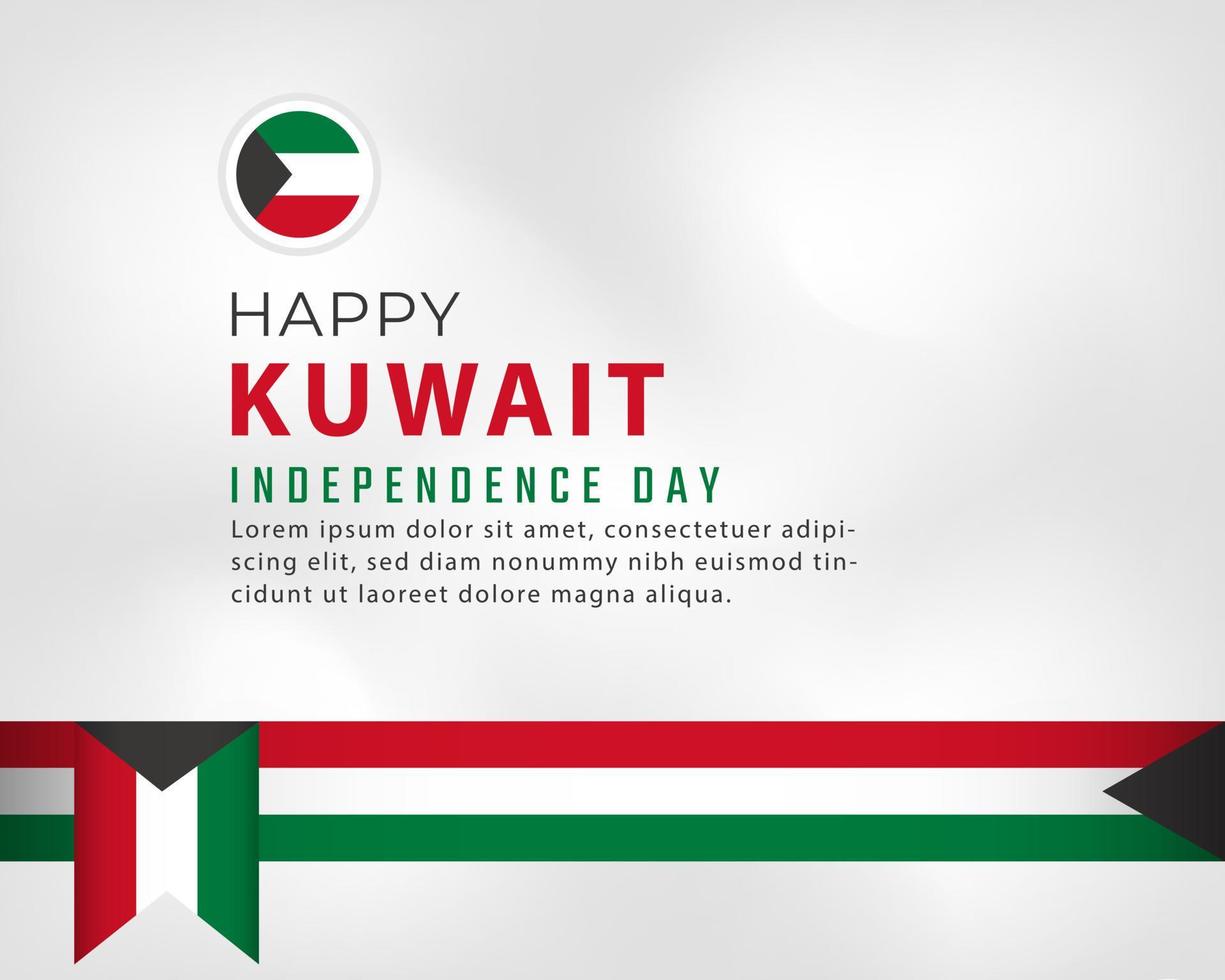 happy kuwait unabhängigkeitstag 25. februar feier vektor design illustration. vorlage für poster, banner, werbung, grußkarte oder druckgestaltungselement