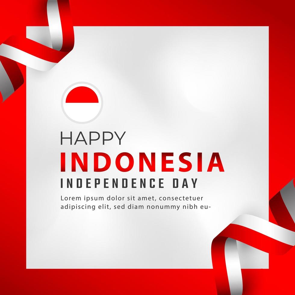 glad Indonesiens självständighetsdag 17 augusti firande vektor designillustration. mall för affisch, banner, reklam, gratulationskort eller print designelement
