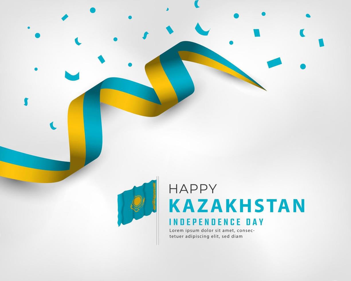 glad kazakstans självständighetsdag 16 december firande vektordesignillustration. mall för affisch, banner, reklam, gratulationskort eller print designelement vektor