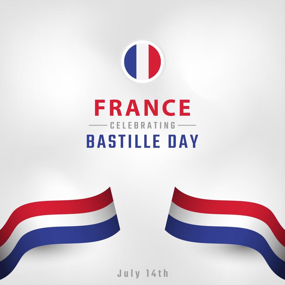 happy frankreich bastille tag oder unabhängigkeitstag feier vektor design illustration. vorlage für poster, banner, werbung, grußkarte oder druckgestaltungselement