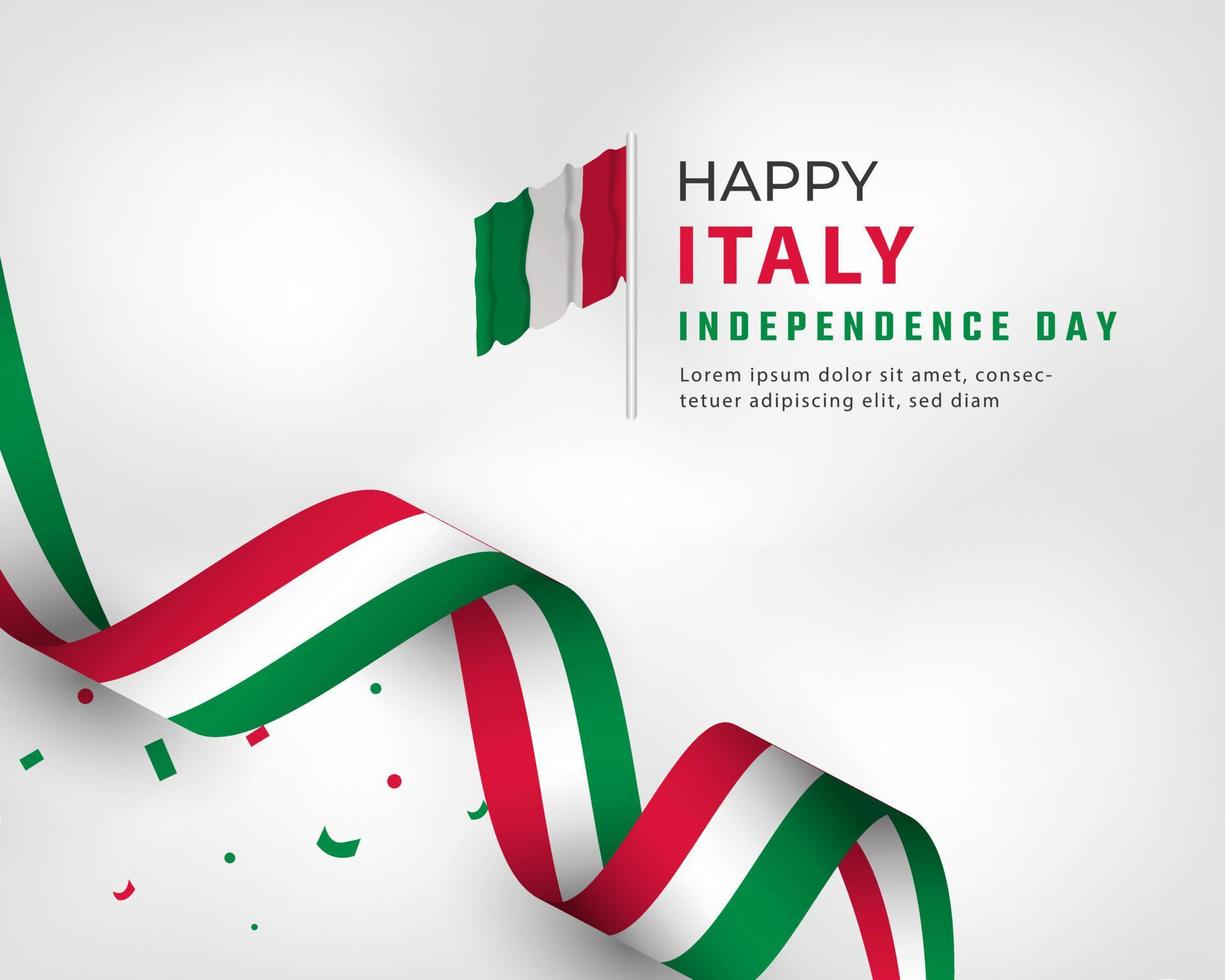 glückliche italien unabhängigkeitstag feier vektor design illustration. vorlage für das designelement des unabhängigkeitstages
